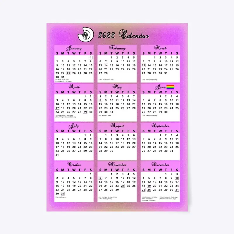 Lily247 2022 Calendar Poster